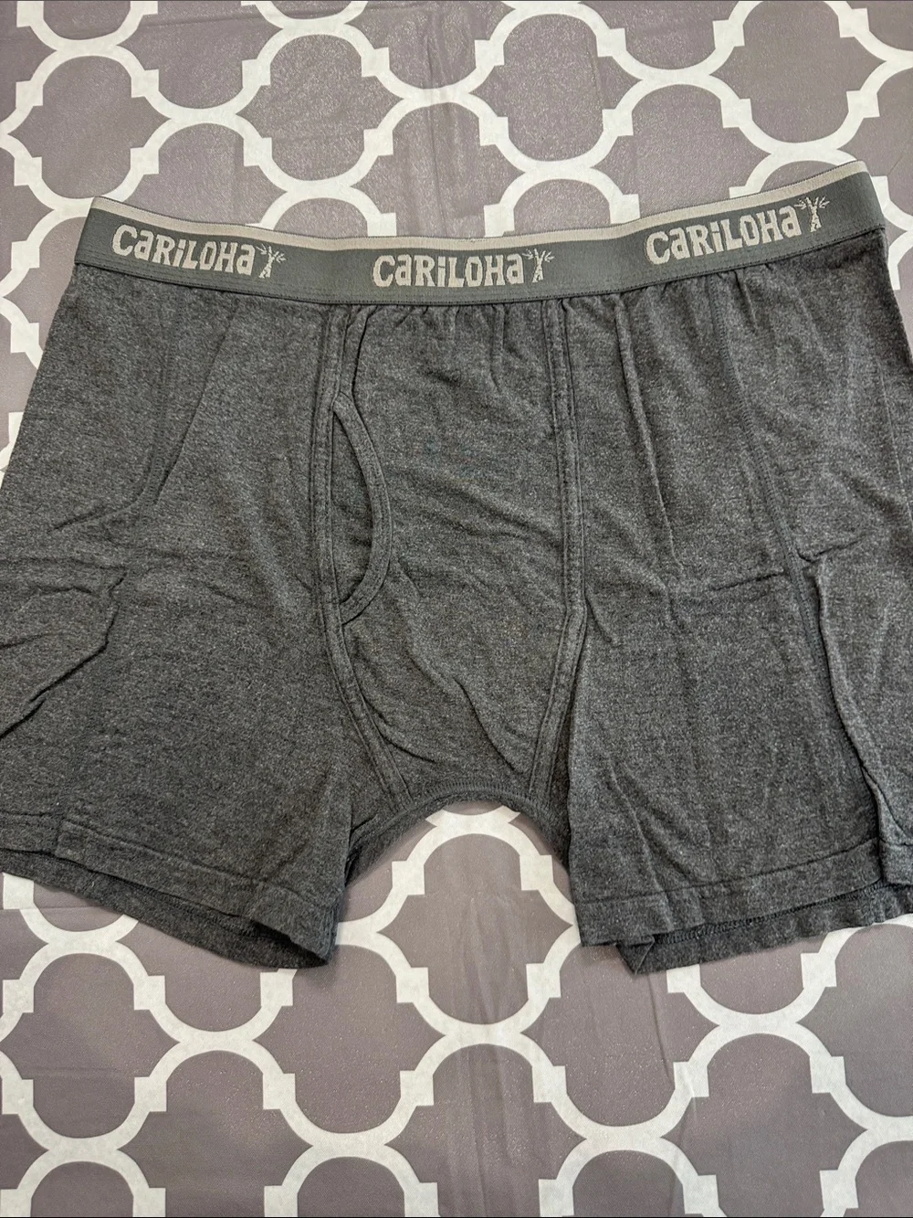 Cariloha Men’s Charcoal Heather Boxer Briefs — Soft Everyday Support